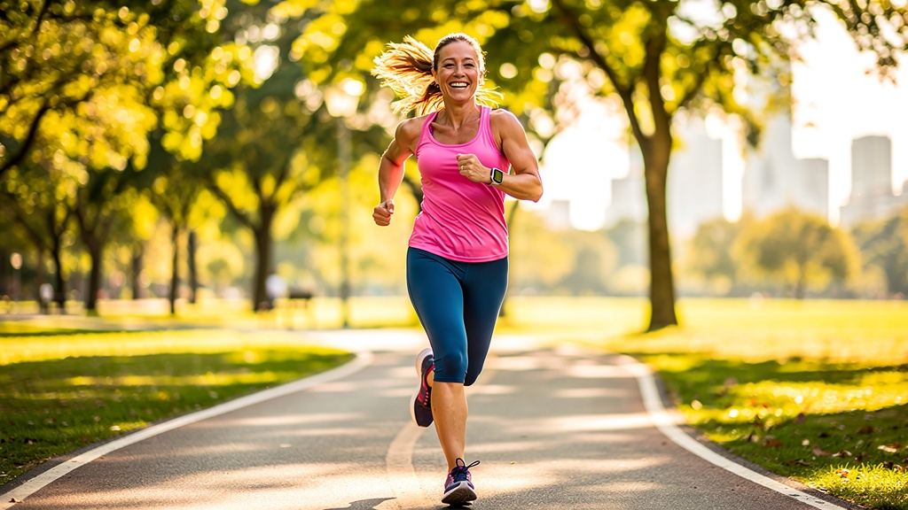 Woman jogging freely after UFE fibroid treatment — feeling healthy and energetic